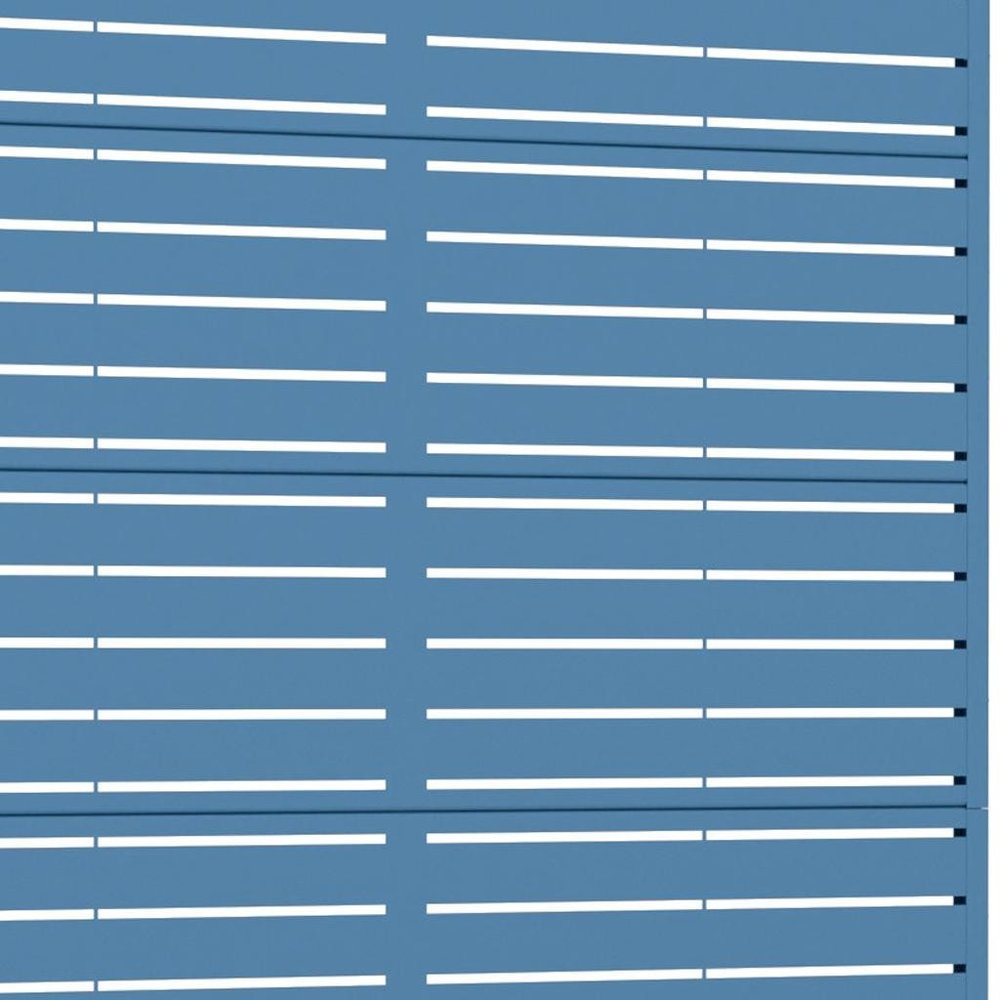 72" Blue Argyle Steel Six Panel Outdoor Privacy Screen — view 2