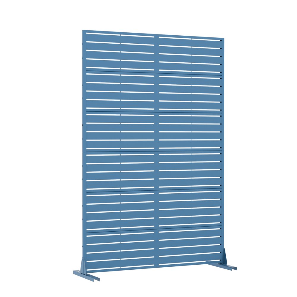 72" Blue Argyle Steel Six Panel Outdoor Privacy Screen HomeRoots
