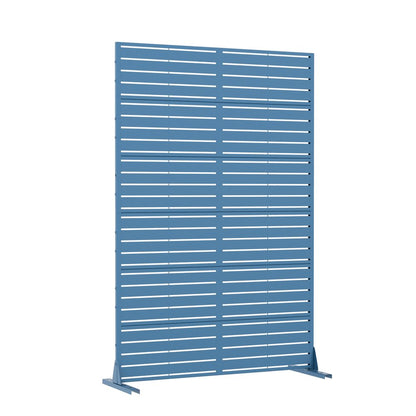 72" Blue Argyle Steel Six Panel Outdoor Privacy Screen HomeRoots