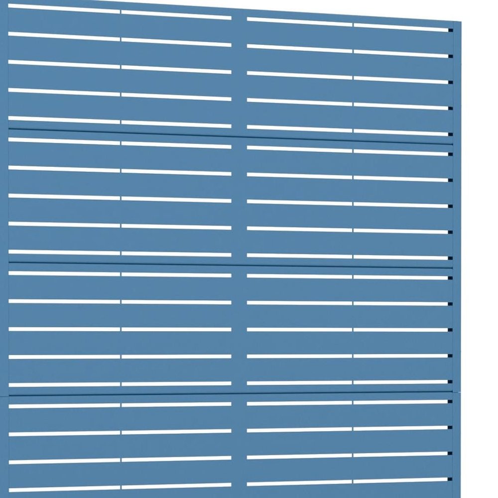 72" Blue Argyle Steel Six Panel Outdoor Privacy Screen HomeRoots