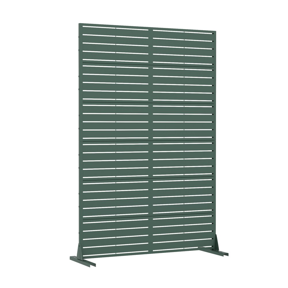 72" Green Argyle Steel Six Panel Outdoor Privacy Screen — view 1