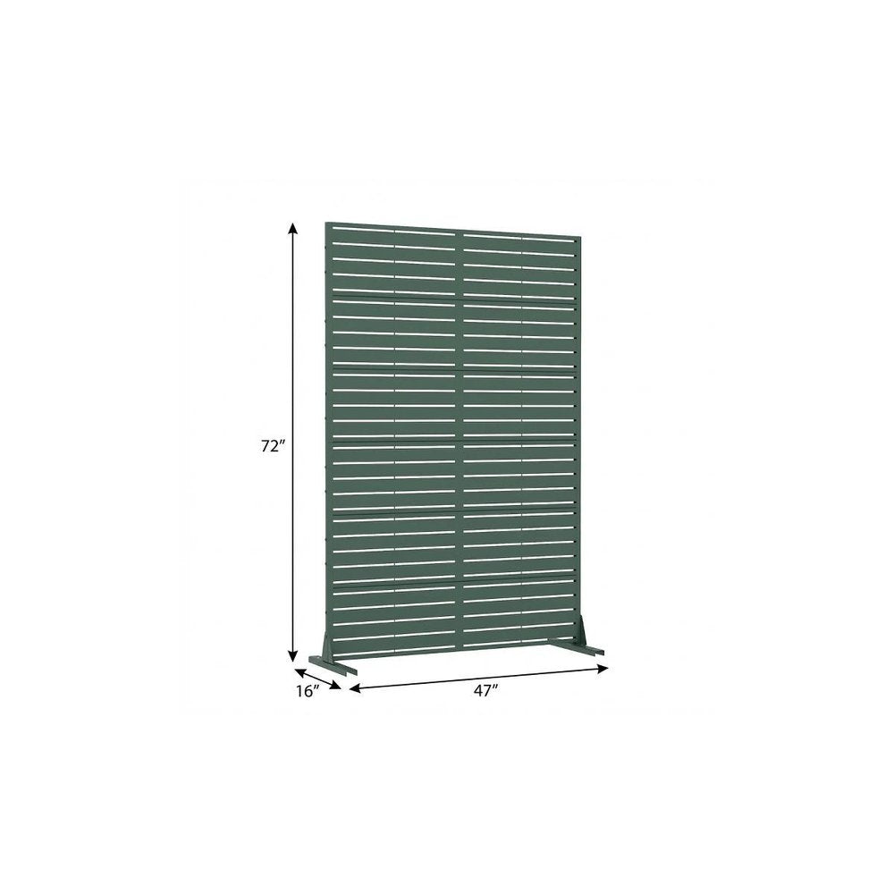 72" Green Argyle Steel Six Panel Outdoor Privacy Screen HomeRoots
