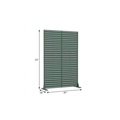 72" Green Argyle Steel Six Panel Outdoor Privacy Screen HomeRoots