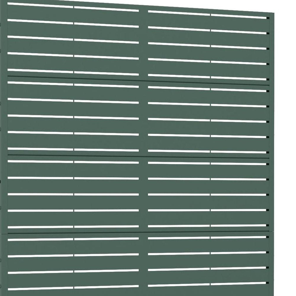 72" Green Argyle Steel Six Panel Outdoor Privacy Screen — view 4