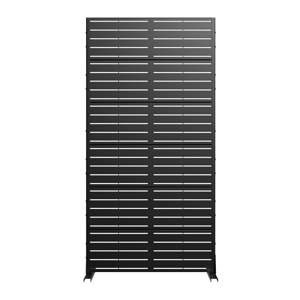72" Black Argyle Steel Six Panel Outdoor Privacy Screen HomeRoots