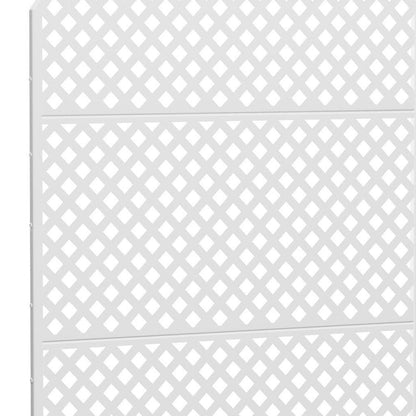 72" White Argyle Steel Three Panel Outdoor Privacy Screen HomeRoots
