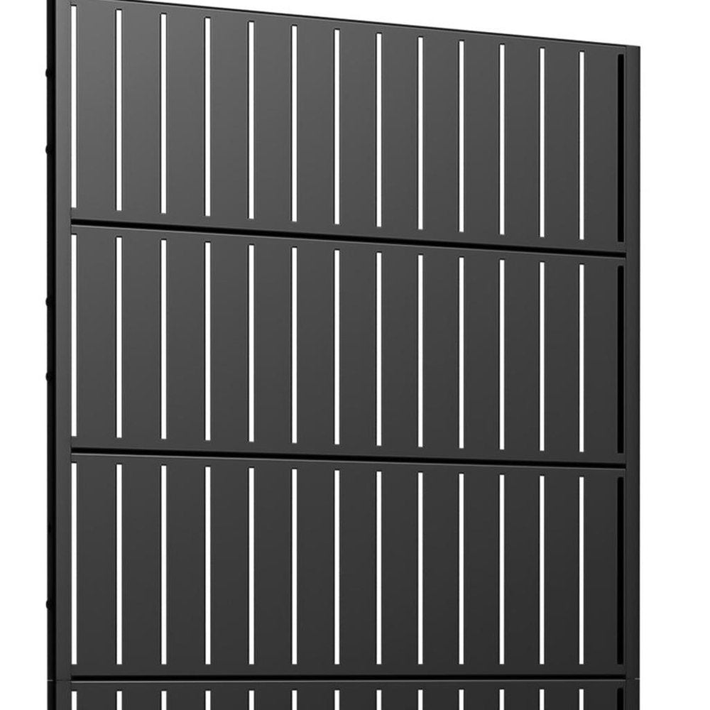 72" Black Argyle Steel Six Panel Outdoor Privacy Screen HomeRoots