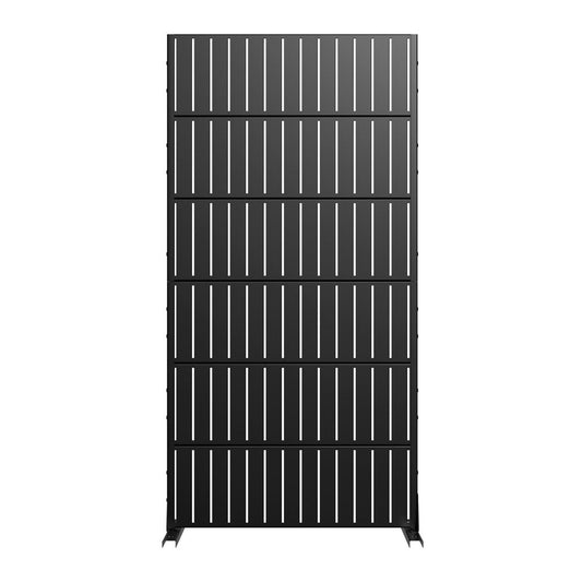 72" Black Argyle Steel Six Panel Outdoor Privacy Screen