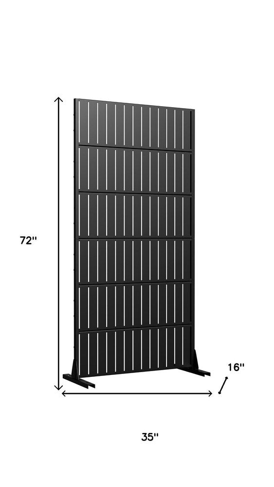 72" Black Argyle Steel Six Panel Outdoor Privacy Screen HomeRoots
