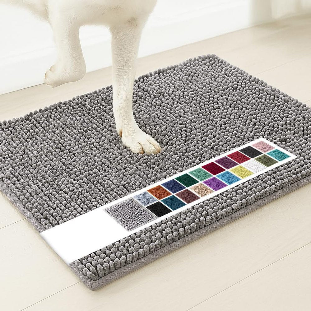 19" X 30" Gray Indoor Outdoor Chenille Door Mat — view 3