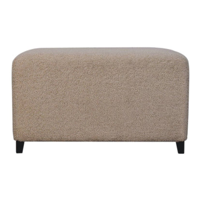 32" Cream And Brown Boucle Ottoman HomeRoots