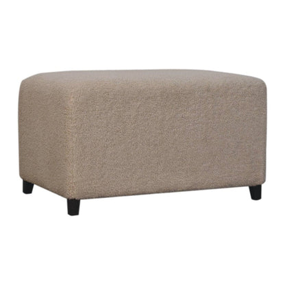 32" Cream And Brown Boucle Ottoman HomeRoots