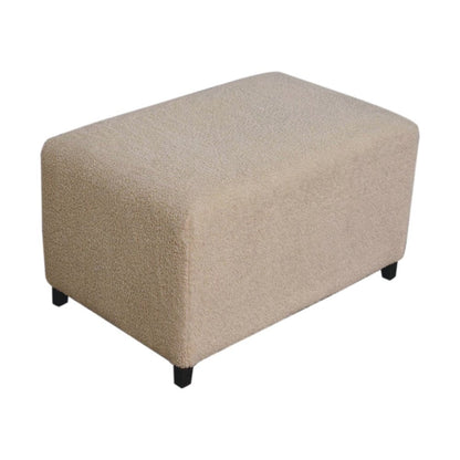 32" Cream And Brown Boucle Ottoman HomeRoots