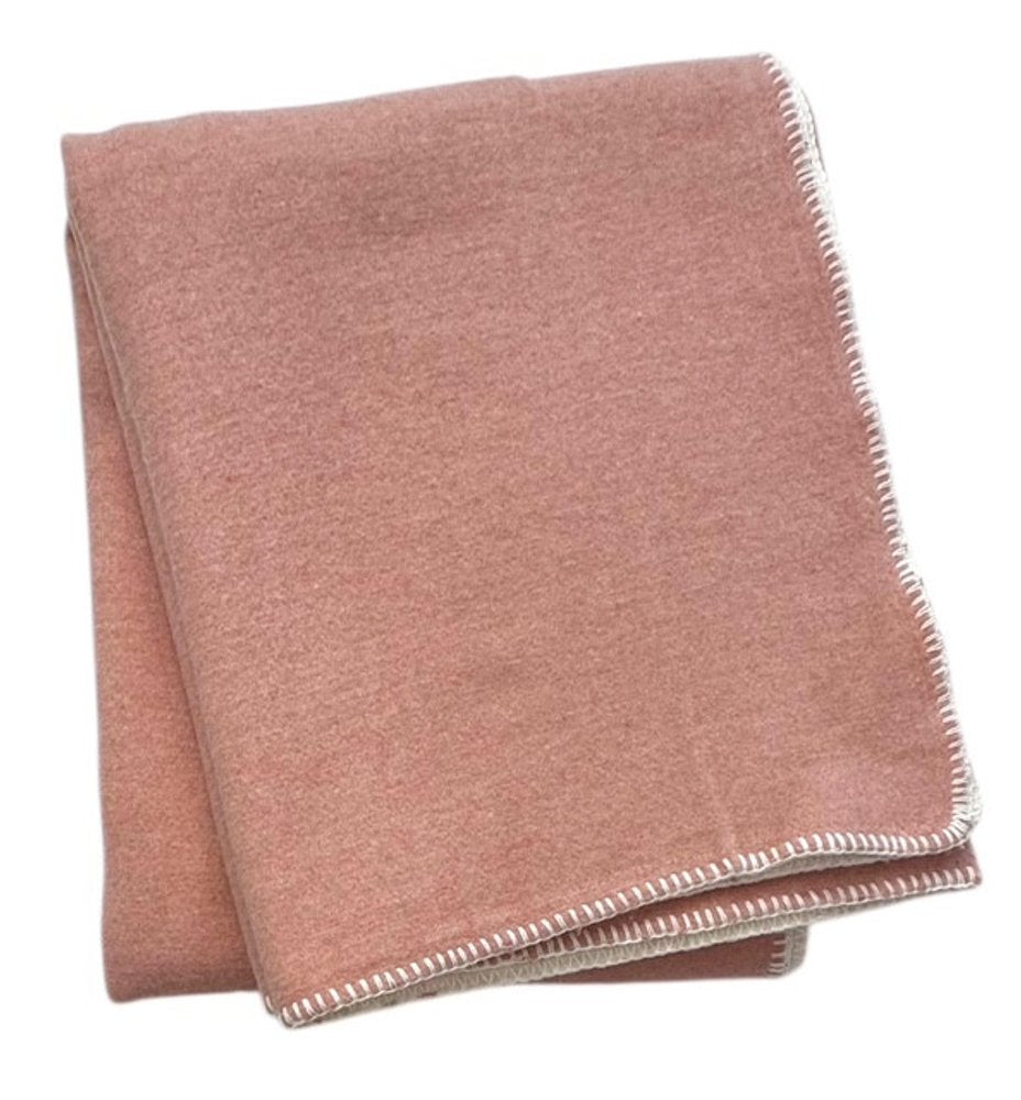 51" X 67" Pink And Cream Cotton Blend Plush Throw Blanket — view 1