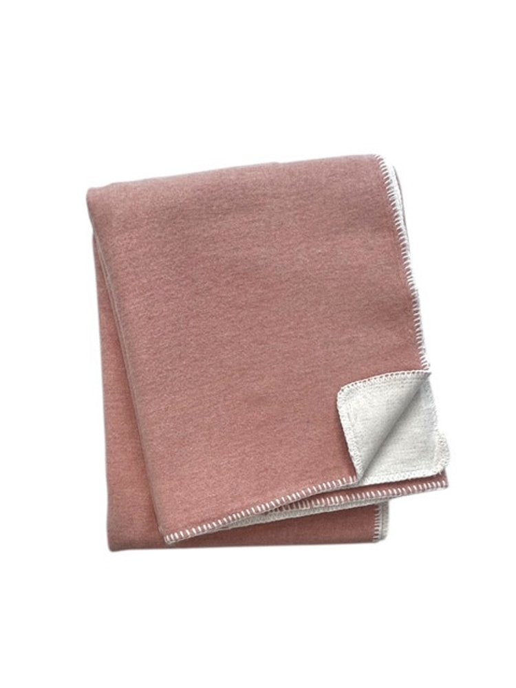 51" X 67" Pink And Cream Cotton Blend Plush Throw Blanket — view 2