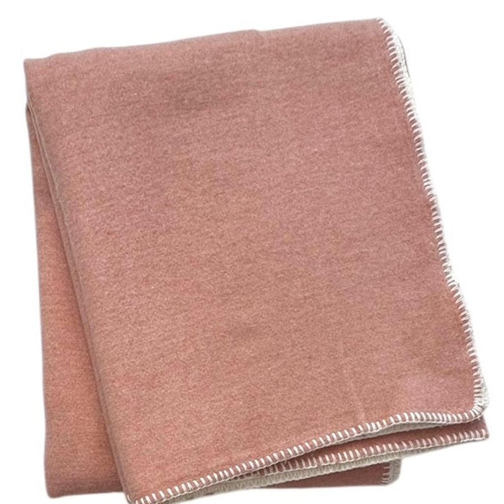 51" X 67" Pink And Cream Cotton Blend Plush Throw Blanket — view 4