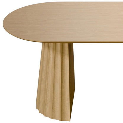 79" Natural Wood Double Pedestal Base Oval Dining Table HomeRoots