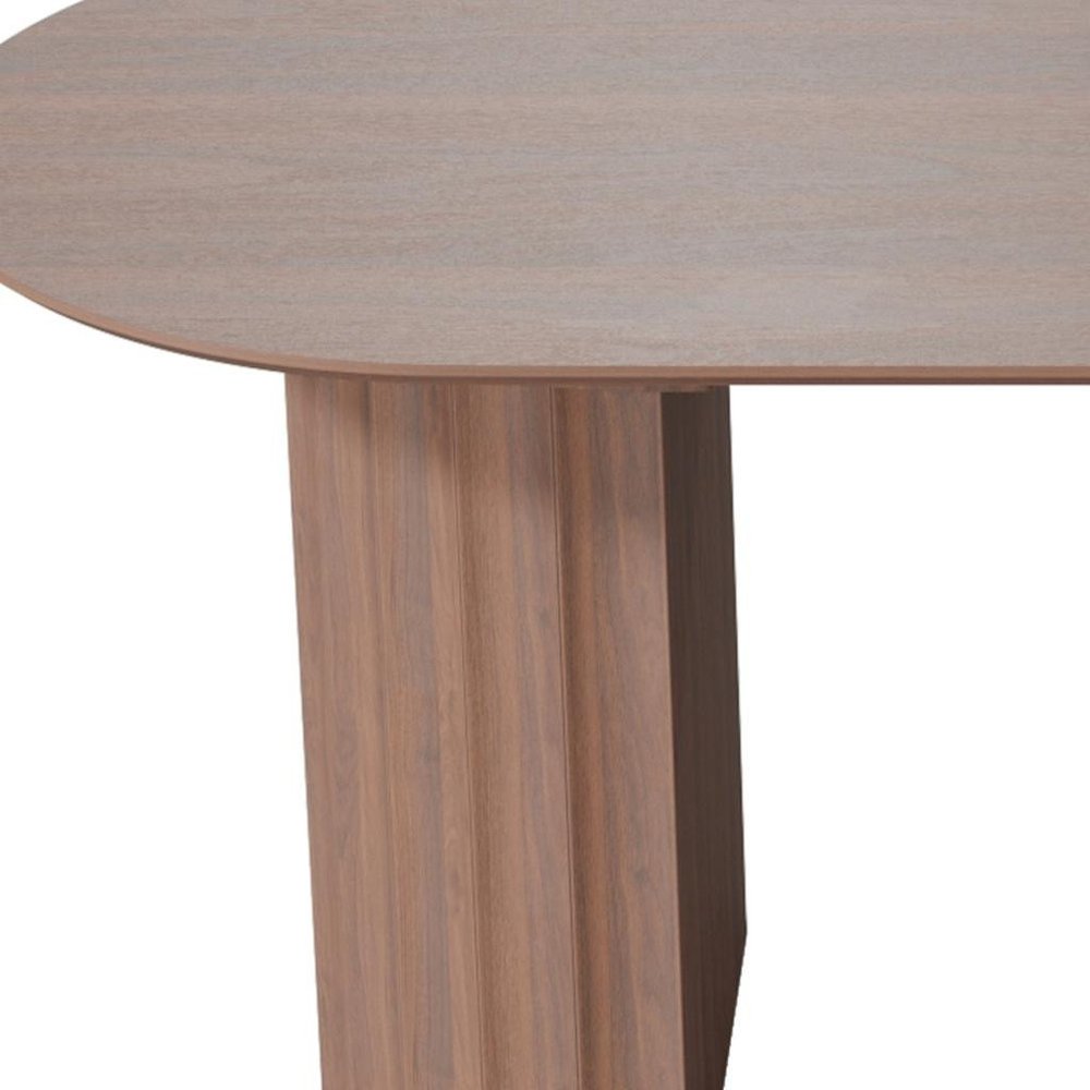 79" Brown Wood Double Pedestal Base Oval Dining Table HomeRoots