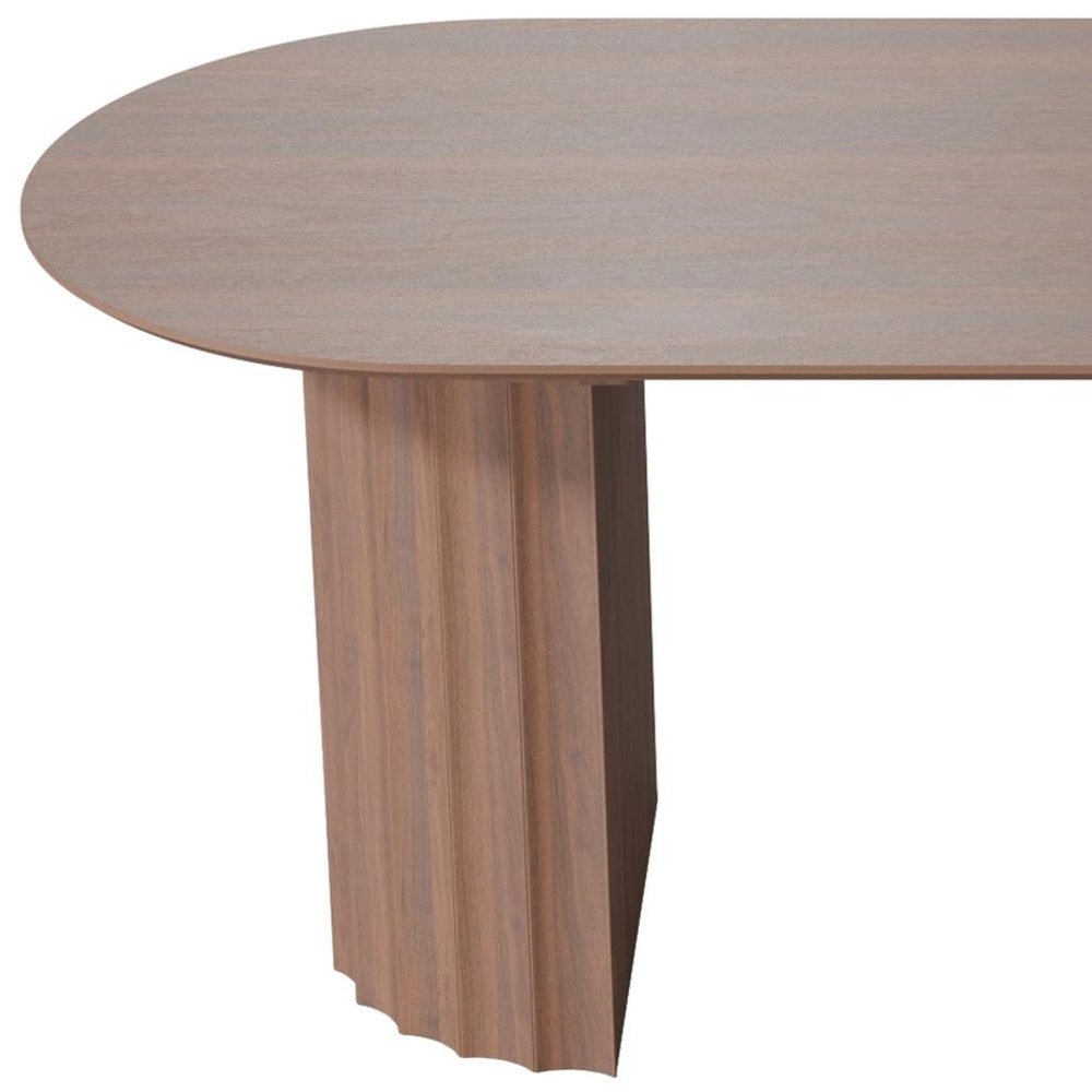 79" Brown Wood Double Pedestal Base Oval Dining Table HomeRoots