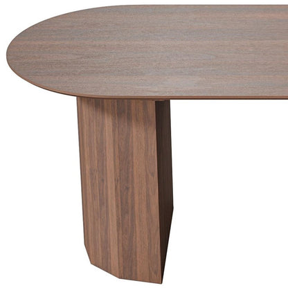 79" Brown Wood Double Pedestal Base Oval Dining Table HomeRoots
