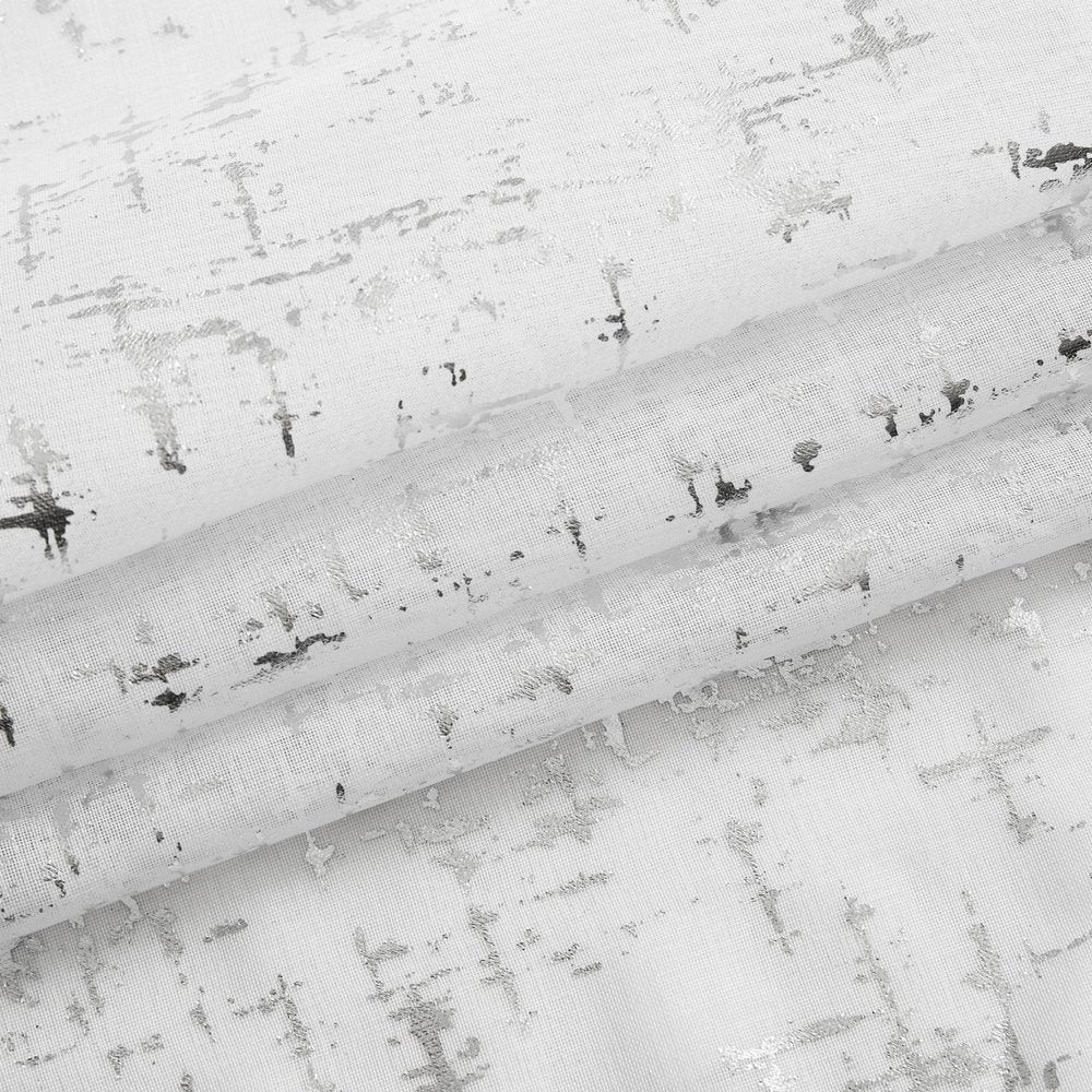 72" White And Silver Abstract Shower Curtain — view 1