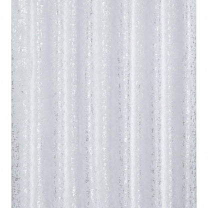 72" White And Silver Abstract Shower Curtain