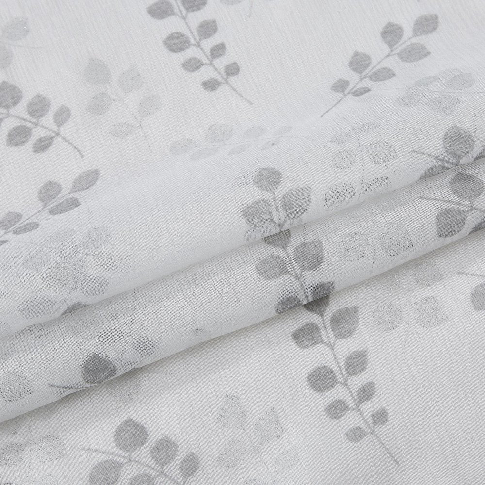 72" White And Silver Floral Shower Curtain — view 1