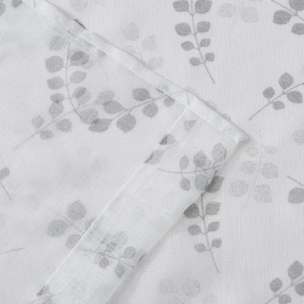 72" White And Silver Floral Shower Curtain — view 2