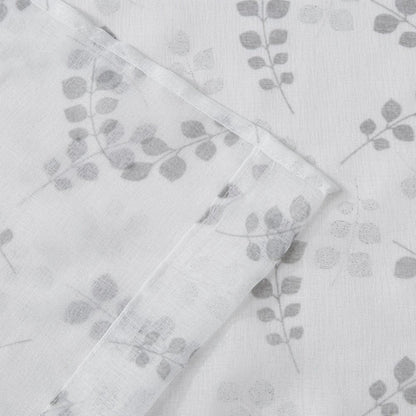 72" White And Silver Floral Shower Curtain