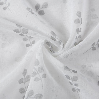 72" White And Silver Floral Shower Curtain