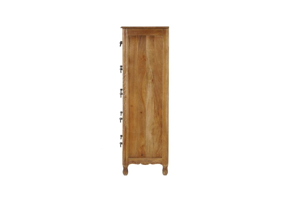 35" Brown Carved Floral Solid Wood Six Drawer Dresser — view 5