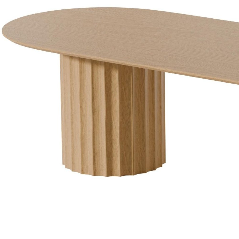 86" Natural Wood Double Pedestal Base Oval Dining Table HomeRoots