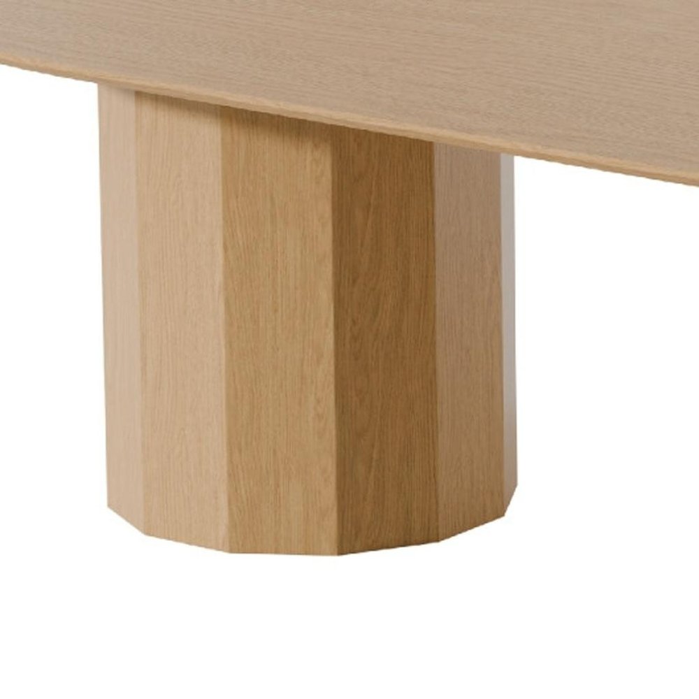 86" Natural Wood Double Pedestal Base Oval Dining Table HomeRoots