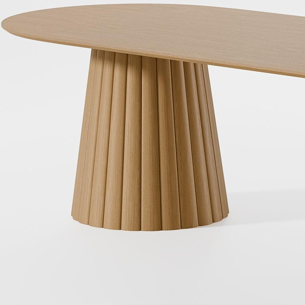 86" Natural Wood Double Pedestal Base Oval Dining Table HomeRoots