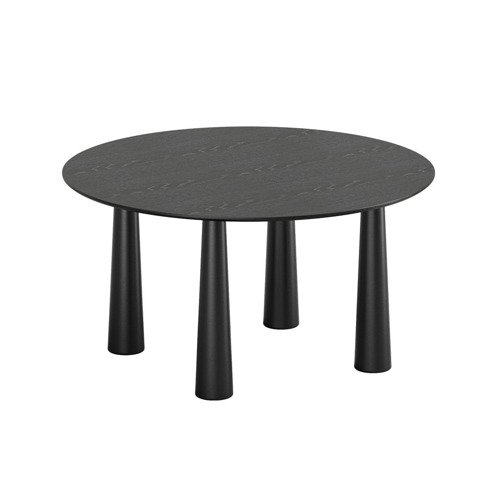 59" Black Solid Wood Round Top Dining Table — view 2