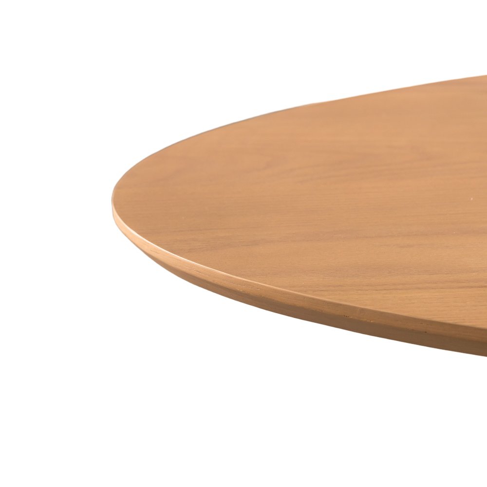 86" Natural Wood Double Pedestal Base Oval Dining Table — view 3