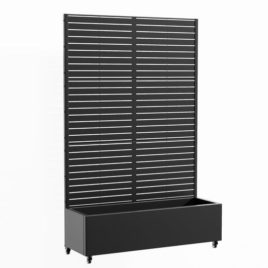 71" X 47" Black Galvanized Metal Rectangular Planter Box