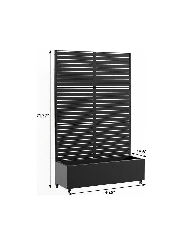 71" X 47" Black Galvanized Metal Rectangular Planter Box — view 2