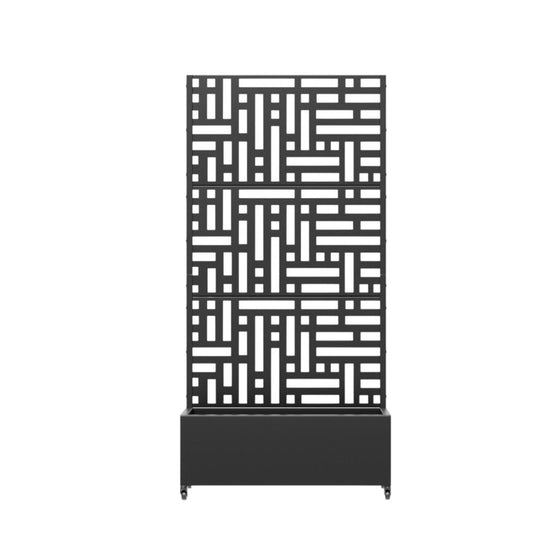 71" X 35" Black Galvanized Metal Rectangular Planter Box