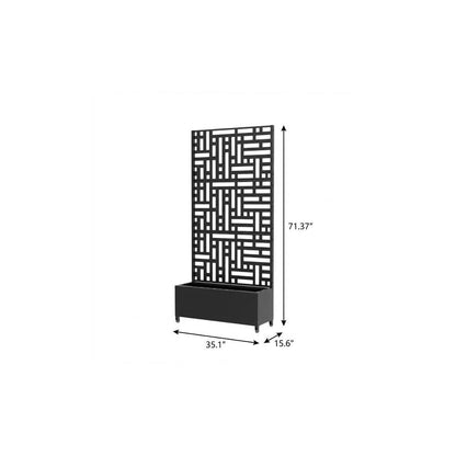 71" X 35" Black Galvanized Metal Rectangular Planter Box HomeRoots