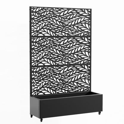 71" X 47" Black Galvanized Metal Rectangular Planter Box HomeRoots