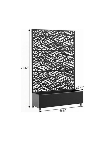 71" X 47" Black Galvanized Metal Rectangular Planter Box