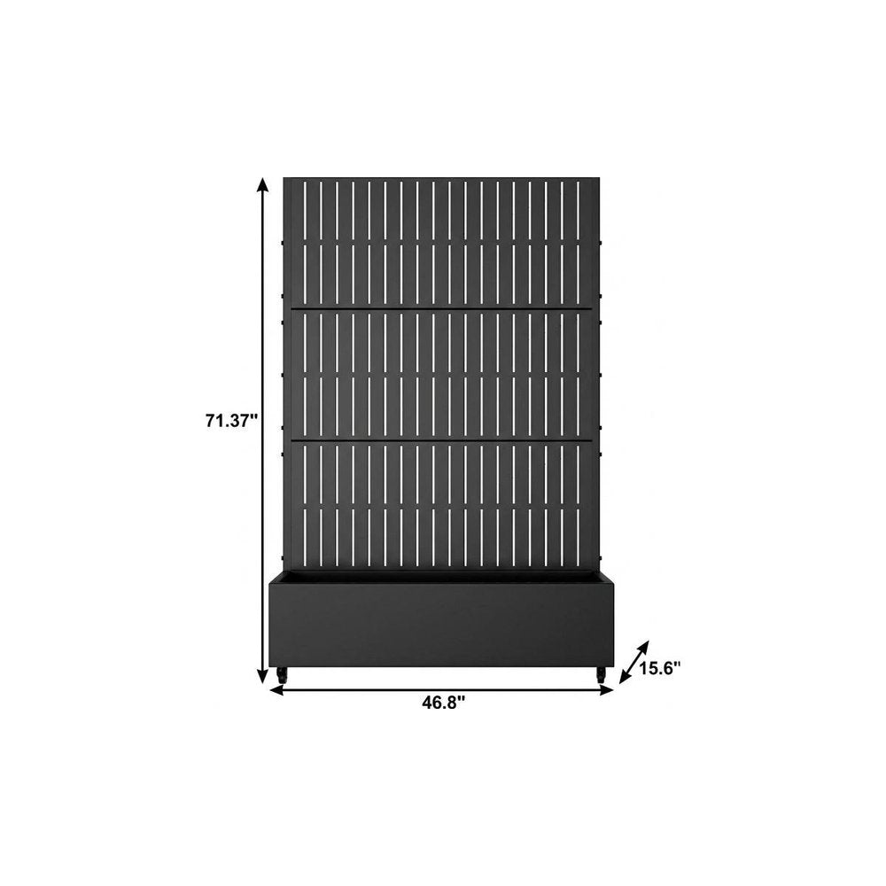 71" X 47" Black Galvanized Metal Rectangular Planter Box HomeRoots