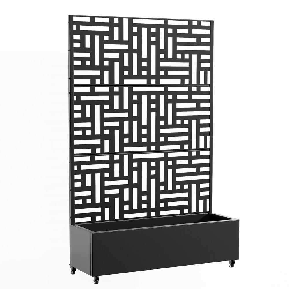 71" X 47" Black Galvanized Metal Rectangular Planter Box — view 2