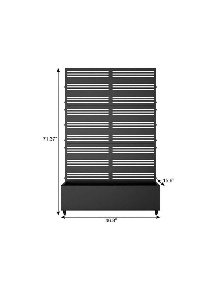 71" X 47" Black Galvanized Metal Rectangular Planter Box HomeRoots