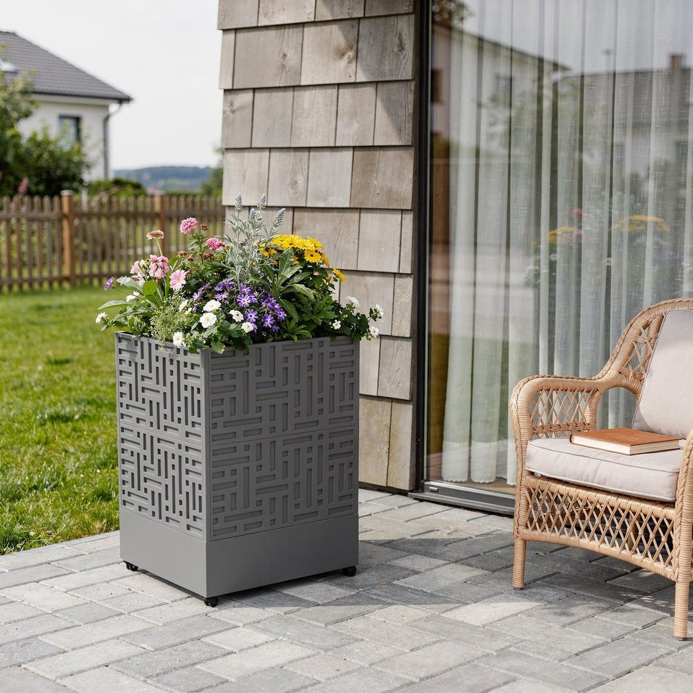 70" X 35" Gray Galvanized Metal Rectangular Planter Box — view 5