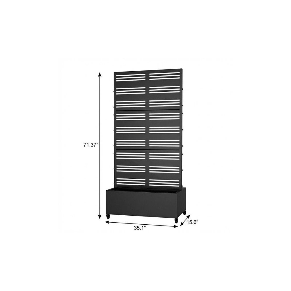 71" X 35" Black Galvanized Metal Rectangular Planter Box — view 4