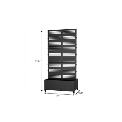 71" X 35" Black Galvanized Metal Rectangular Planter Box HomeRoots