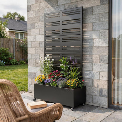 71" X 35" Black Galvanized Metal Rectangular Planter Box HomeRoots