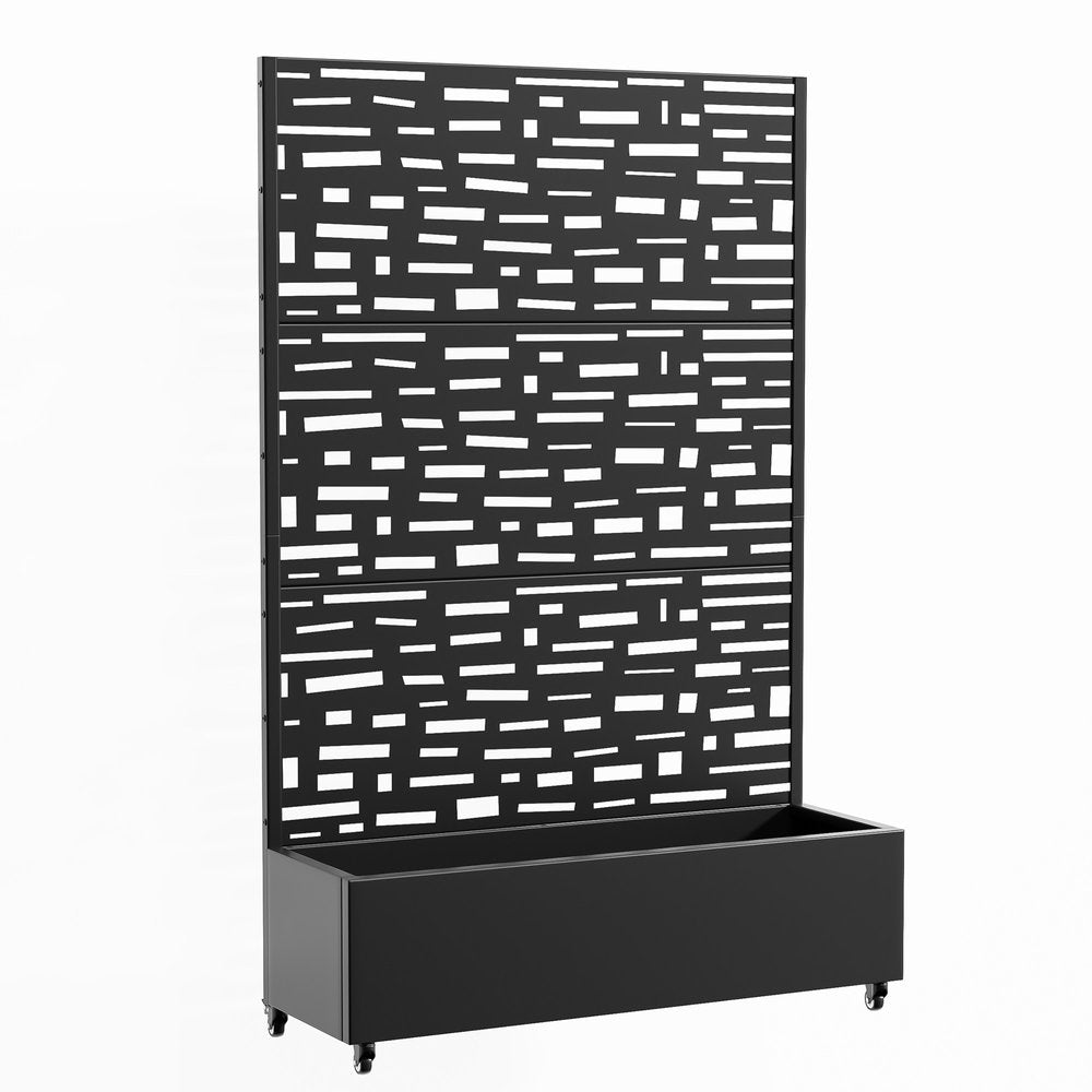 71" X 47" Black Galvanized Metal Rectangular Planter Box — view 1